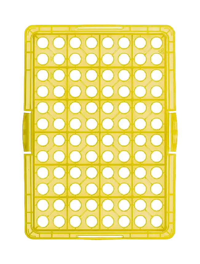 Pipette Tip Box, Empty, Autoclavable, for 2-200 μl Tips, with Yellow Mounting Plate