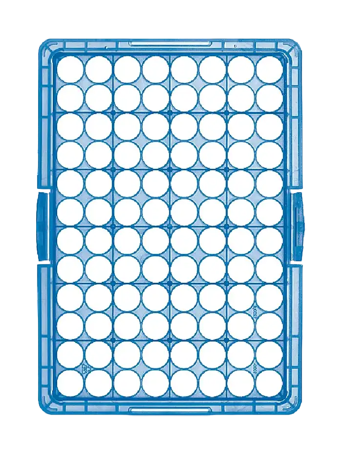 Pipette Tip Box, Empty, Autoclavable, for 50-1.000 μl Tips, with Blue Mounting Plate