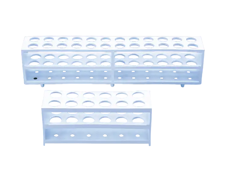 Tube Rack, P.P, 12 Well, for 21 mm Reagent Tubes, 190 x 60 x 80 mm, White