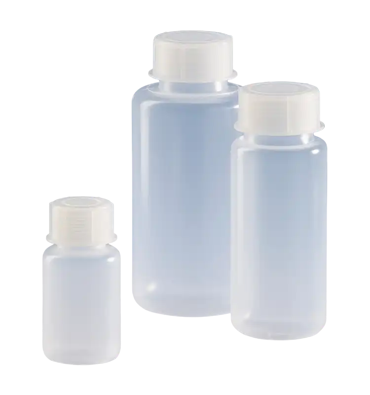 Bottle, P.P, Clear, Screw P.P Cap, GL 45 Neck, Round Body, Autoclavable, W/O Scale, Non-sterile, 58 mm Bottom Diameter, 146 mm Height, 250 ml Volume