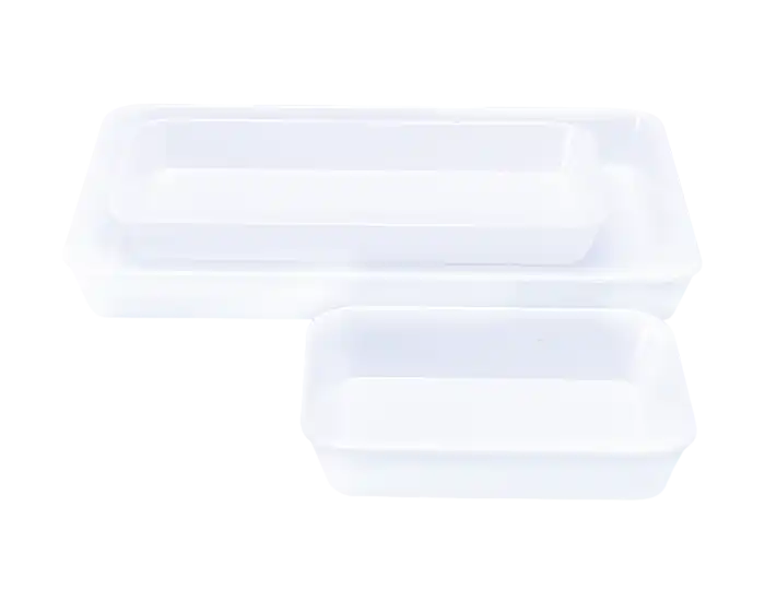 Instrument Tray, MF, Tall Shape and Rounded Corners, 190 mm Length 150 mm Width, 40 mm Height, White